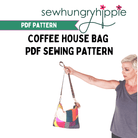 Coffee House Bag printed sewing pattern - Boho Fabrics - Sewing Patterns