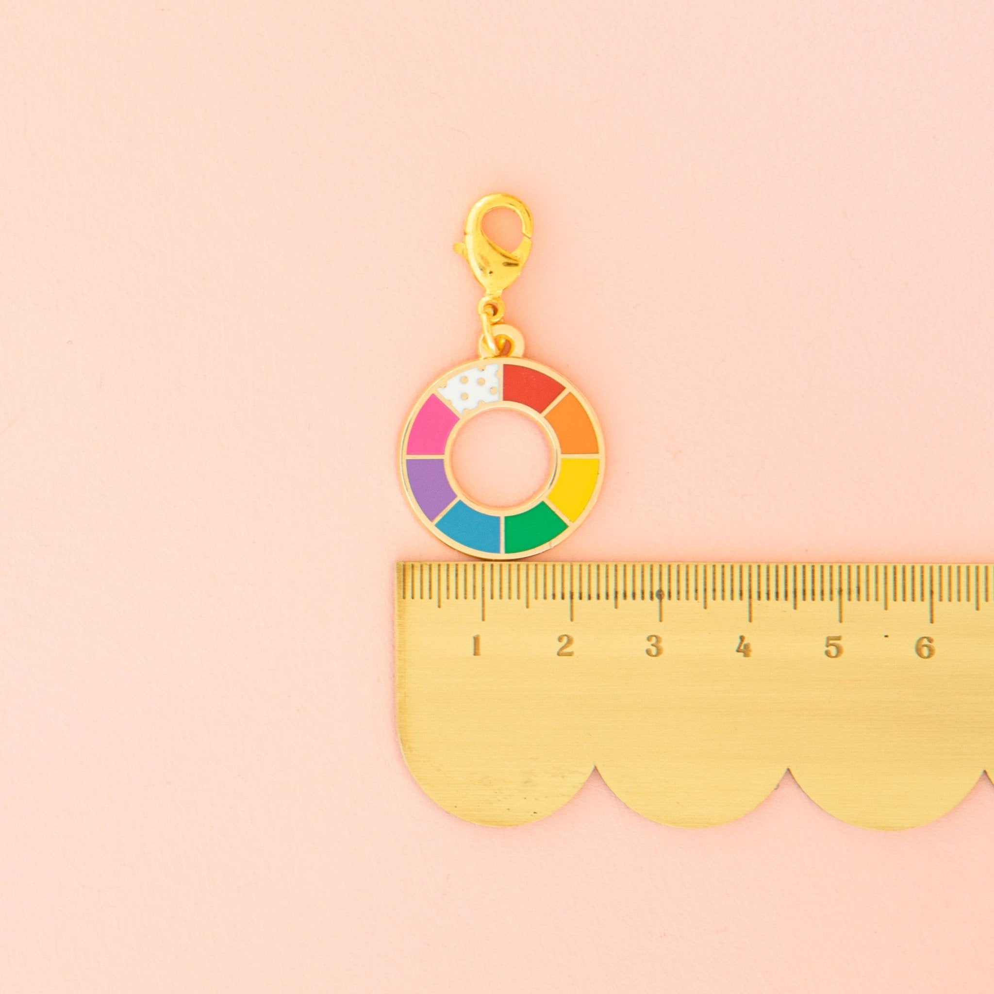 Color Wheel Removable Zipper Charm - Boho Fabrics - Bag Making Supplies