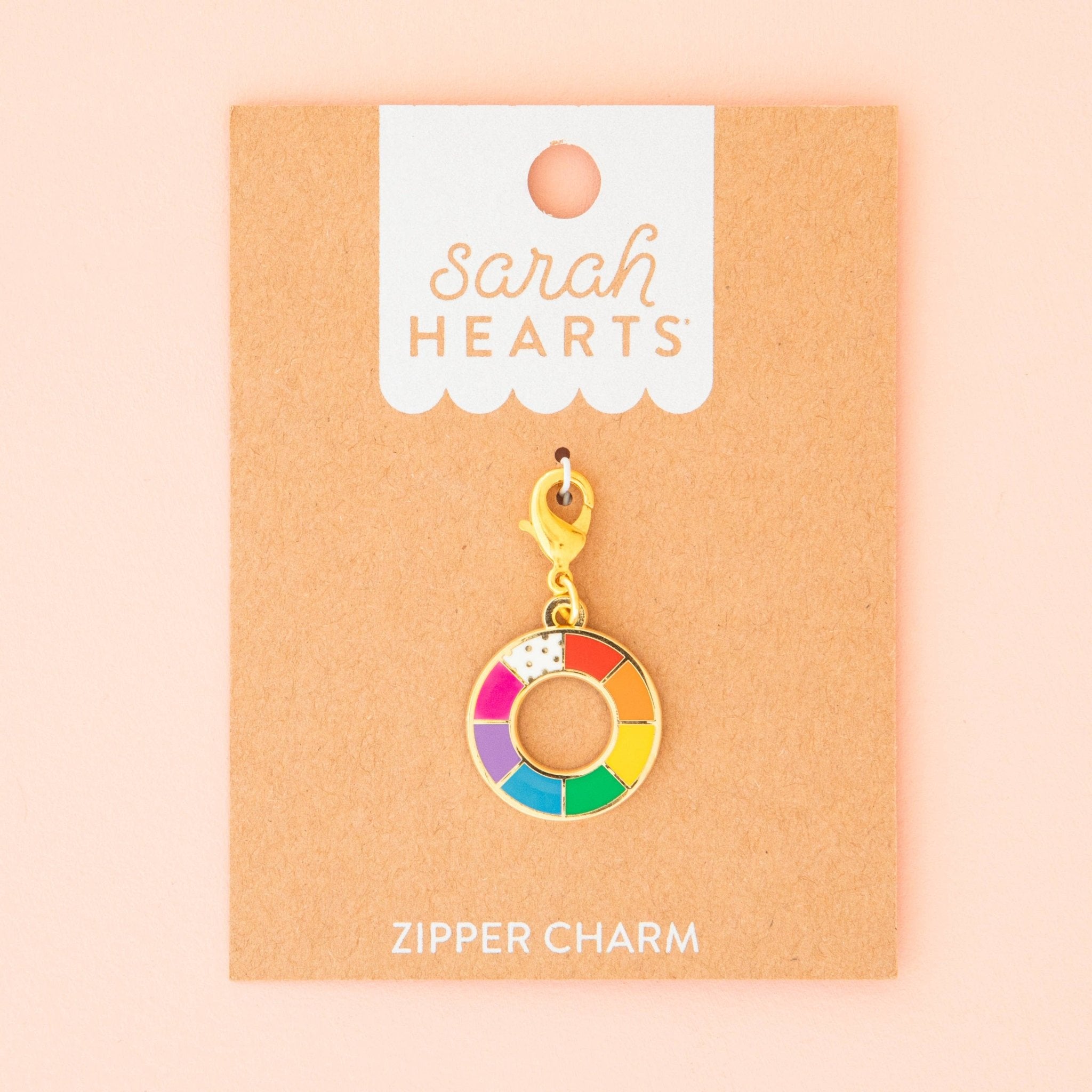 Color Wheel Removable Zipper Charm - Boho Fabrics - Bag Making Supplies