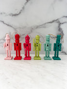 Colorful Nutcrackers Ornaments - Set of 6 - Boho Fabrics - 
