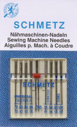 Combination Machine Needle Pack 1750 Schmetz10 - Boho Fabrics - Sewing Needles
