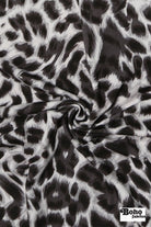 Cool Gray Cheetah Print, Rayon Spandex Jersey Knit Fabric - Boho Fabrics - Rayon Jersey Solid, Knit Fabric