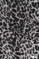 Cool Gray Cheetah Print, Rayon Spandex Jersey Knit Fabric - Boho Fabrics - Rayon Jersey Solid, Knit Fabric