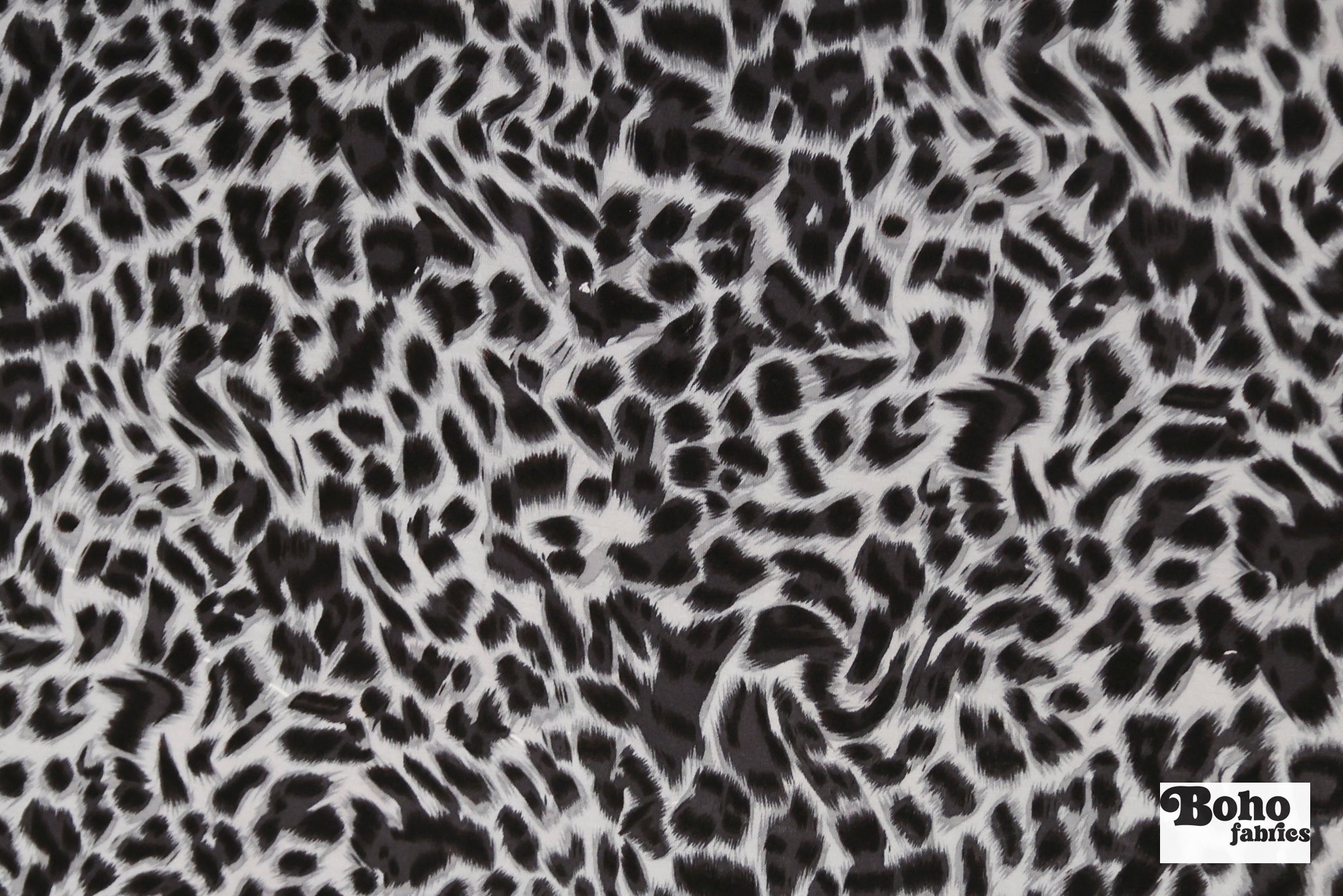 Cool Gray Cheetah Print, Rayon Spandex Jersey Knit Fabric - Boho Fabrics - Rayon Jersey Solid, Knit Fabric