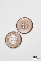 Copper Grid 4-Hole Metal Button. 24L (15mm / 5/8"), 28L (18mm / 11/16") - Boho Fabrics - Buttons & Snaps