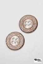 Copper Grid 4-Hole Metal Button. 24L (15mm / 5/8"), 28L (18mm / 11/16") - Boho Fabrics - Buttons & Snaps