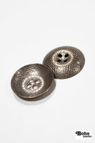 Copper Saucer 4-Hole Metal Button. 24L (15mm / 5/8"), 28L (18mm / 11/16"), 30L (19mm, 3/4") , 40L (25mm / 1") - Boho Fabrics - Buttons & Snaps