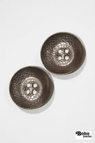 Copper Saucer 4-Hole Metal Button. 24L (15mm / 5/8"), 28L (18mm / 11/16"), 30L (19mm, 3/4") , 40L (25mm / 1") - Boho Fabrics - Buttons & Snaps