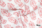 Coral, Abstract Botanical Linen-Look Woven Fabric - Boho Fabrics - Home Dec. & Upholstery Fabric