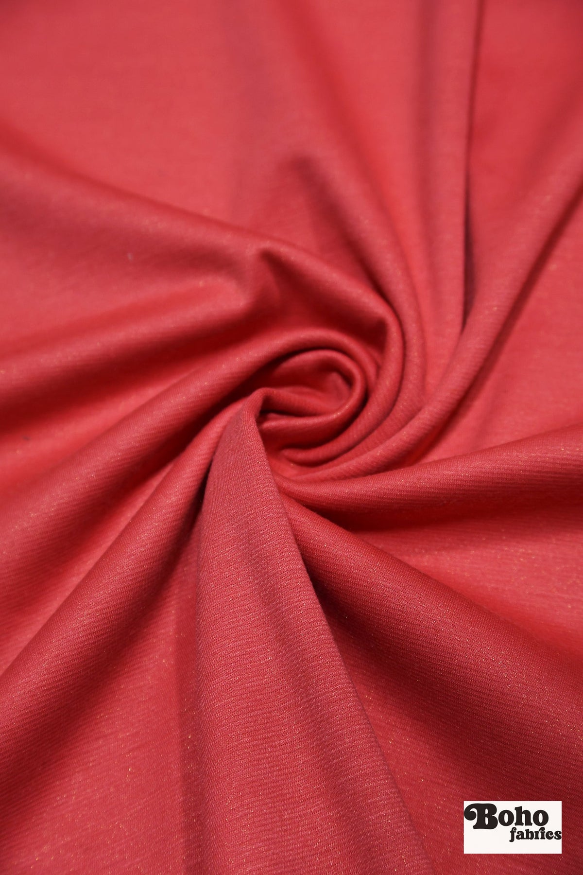 Coral, Foiled Ponte Knit Fabric - Boho Fabrics - Ponte Solid, Knit Fabric