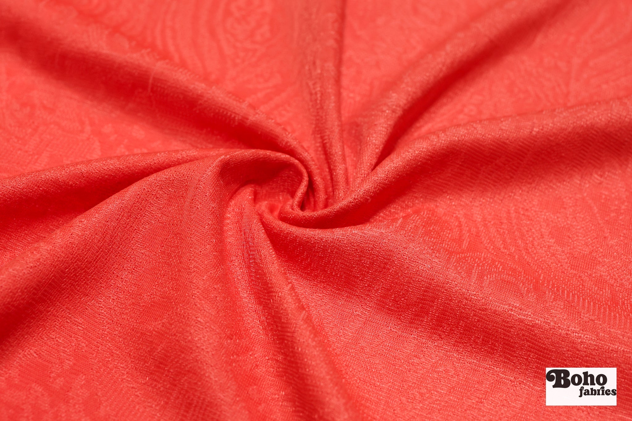 Coral Paisley, Jacquard Knit Fabric - Boho Fabrics - Jacquard Knit Fabric