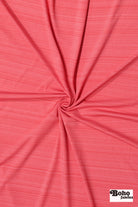 Coral, Striated Athletic Knit Fabric - Boho Fabrics - Athletic Knit Fabric