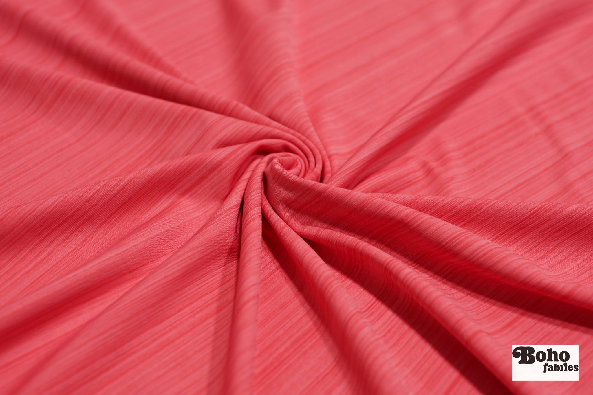 Coral, Striated Athletic Knit Fabric - Boho Fabrics - Athletic Knit Fabric