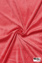 Coral Terry Cloth Knit Fabric - Boho Fabrics - French Terry Solid Knit
