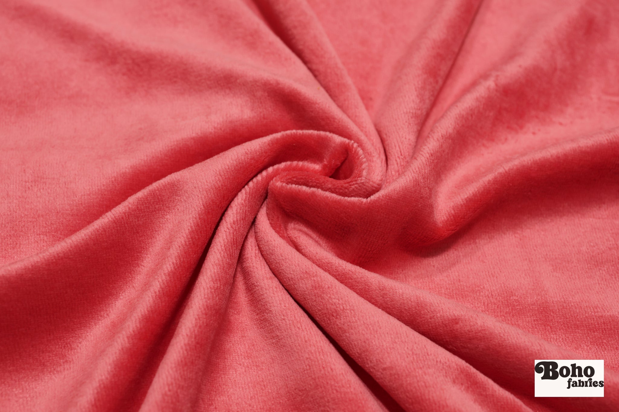 Coral Terry Cloth Knit Fabric - Boho Fabrics - French Terry Solid Knit