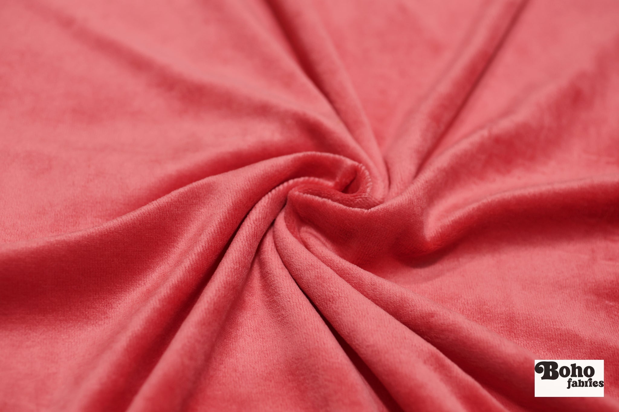 Coral Terry Cloth Knit Fabric - Boho Fabrics - French Terry Solid Knit