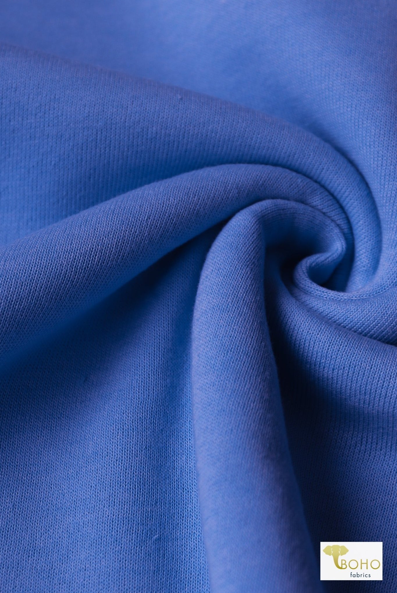 Cornflower Blue, Sweatshirt Fleece. - Boho Fabrics