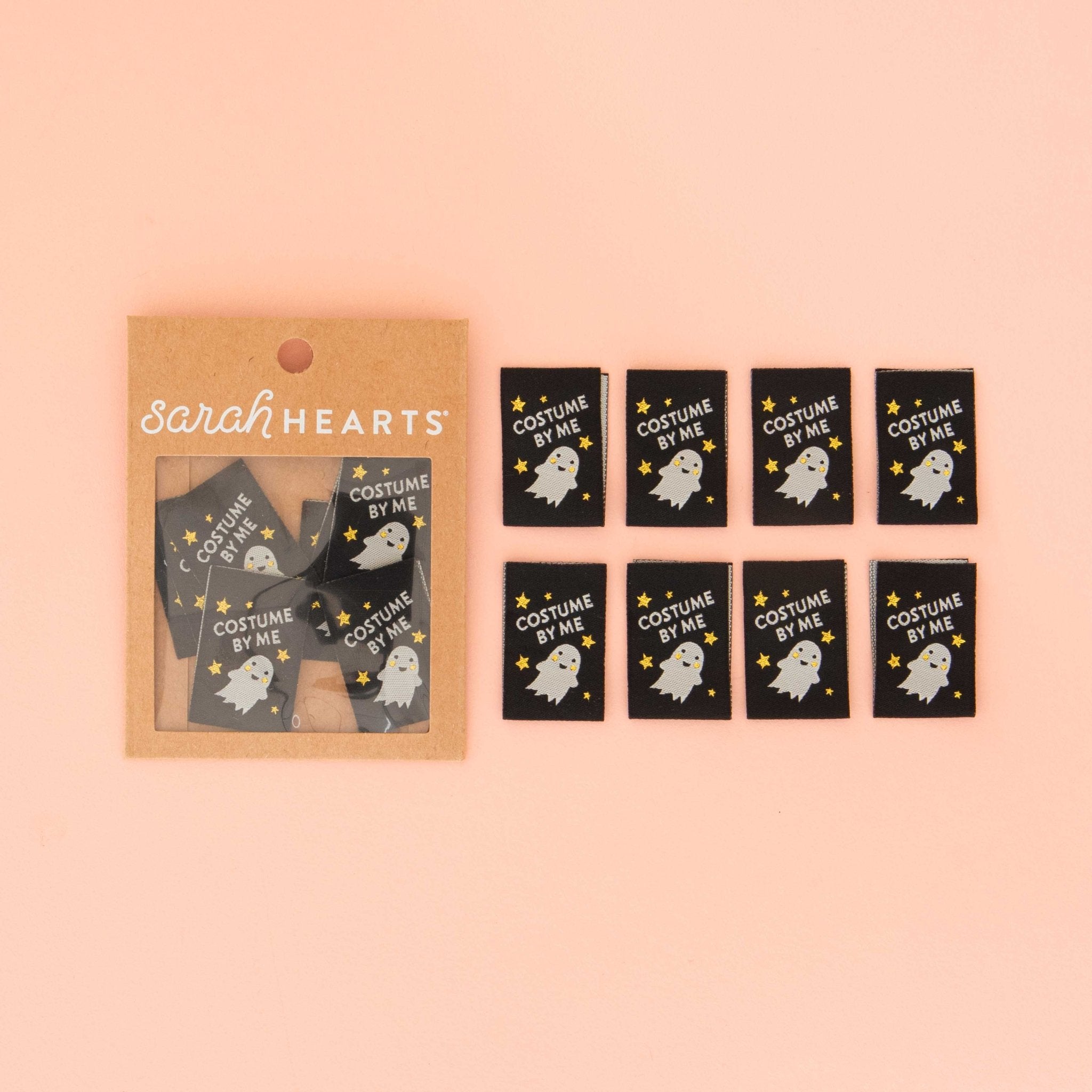 Costume by Me Ghost - Halloween Sewing Woven Label Tags - Boho Fabrics - 