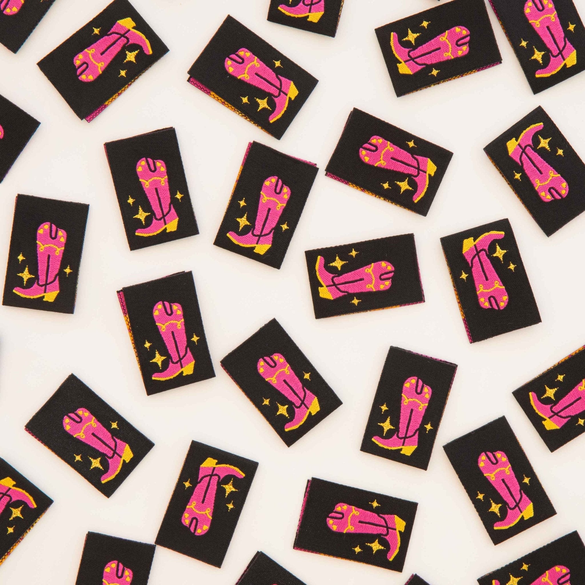 Cowboy Boot - Sewing Woven Clothing and Quilt Labels - Boho Fabrics - 