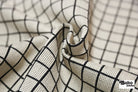 Cream & Black Grid Upholstery Woven Fabric - Boho Fabrics - Home Dec. & Upholstery Fabric