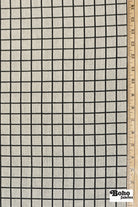 Cream & Black Grid Upholstery Woven Fabric - Boho Fabrics - Home Dec. & Upholstery Fabric