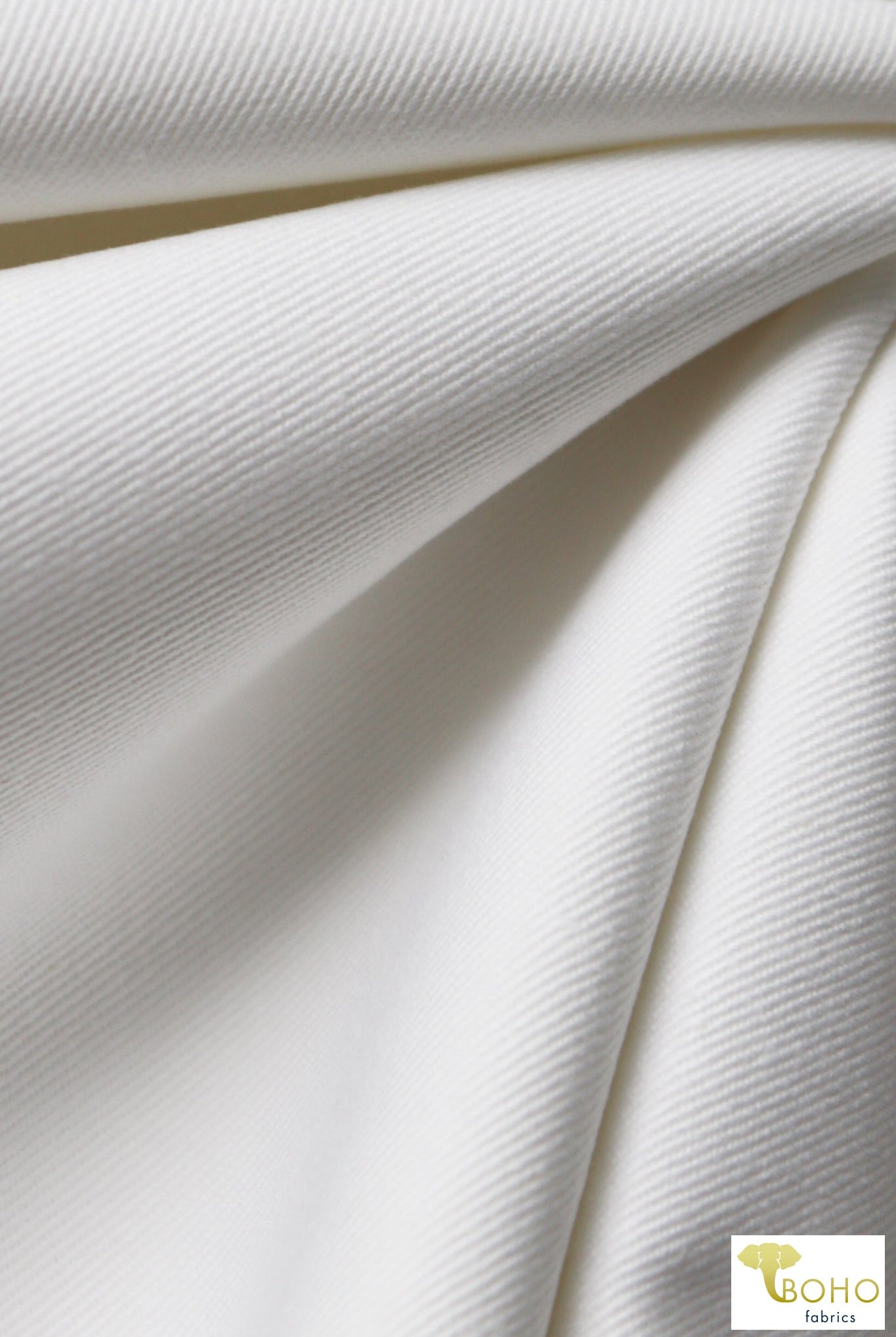 Creamy White, Twill Woven - Boho Fabrics