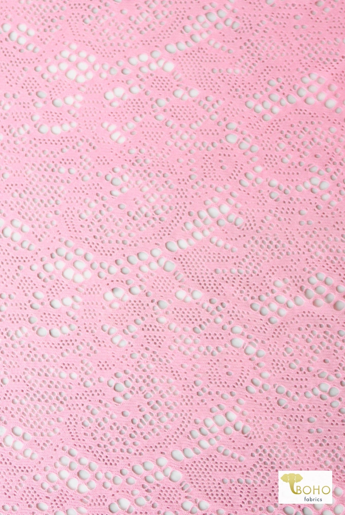 Cresendo in Light Pink, Stretch Lace Fabric - Boho Fabrics - Stretch Lace Fabric