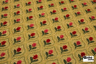 Crimson & Gold Ogee Tulips Jacquard Woven Fabric - Boho Fabrics - Jacquard, Woven
