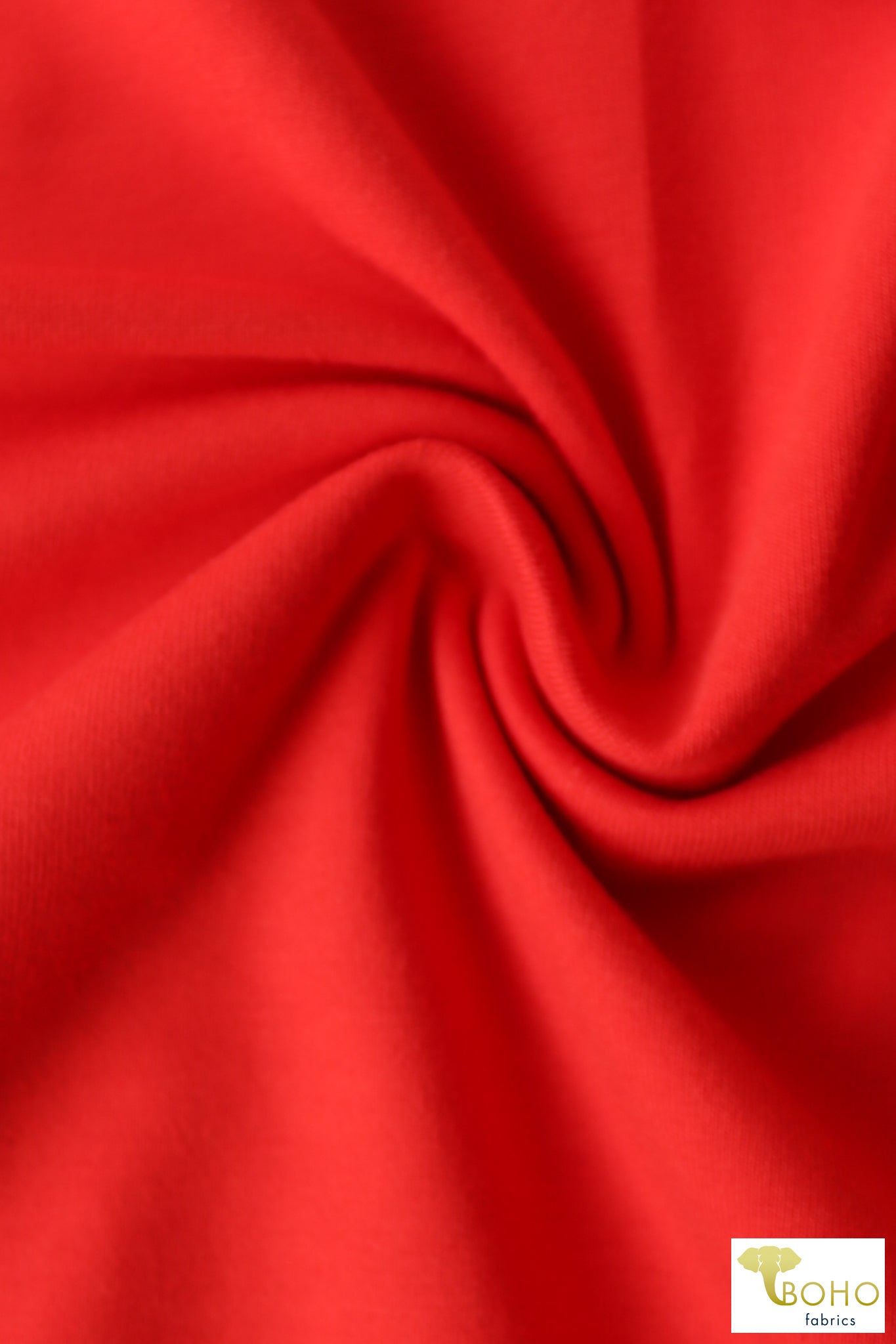 Crimson Red, Cotton Spandex Knit, 10 oz. - Boho Fabrics