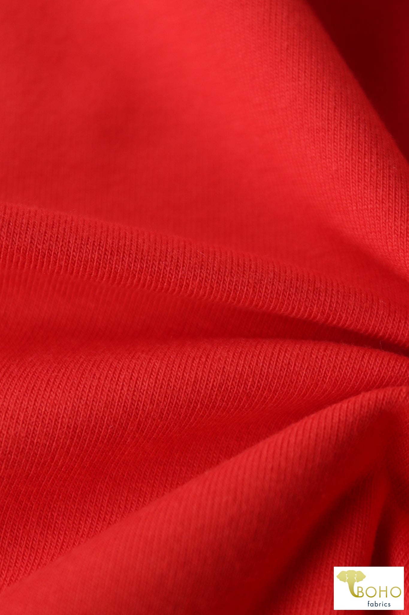 Crimson Red, Cotton Spandex Knit, 10 oz. - Boho Fabrics