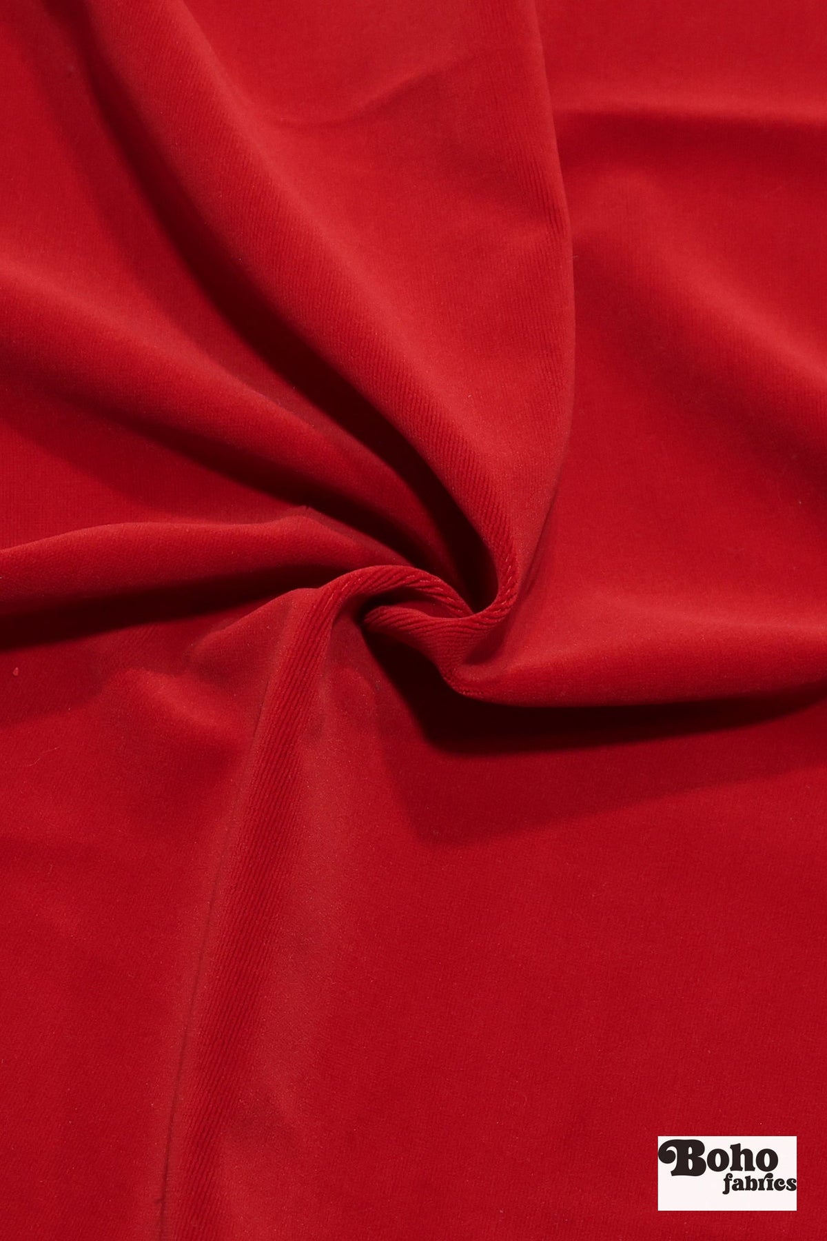 Crimson Red, Velveteen Woven Fabric - Boho Fabrics - Home Dec. & Upholstery Fabric