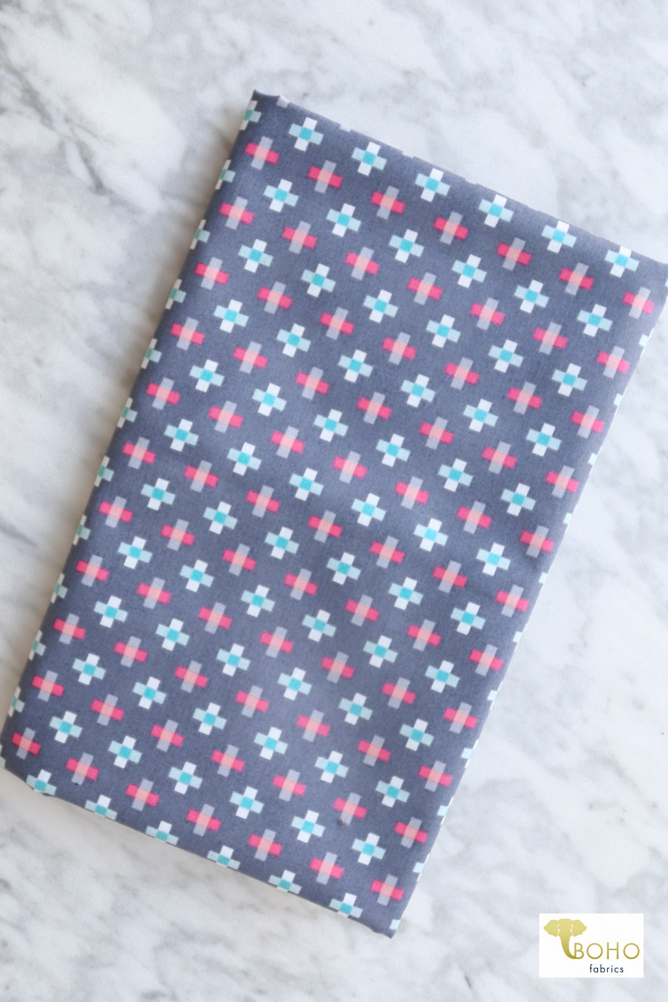 Crosses Mouro. Skopelos Collection by Katarina Roccella. Art Gallery Cotton Woven Fabric. Sold by the Half Yard! - Boho Fabrics