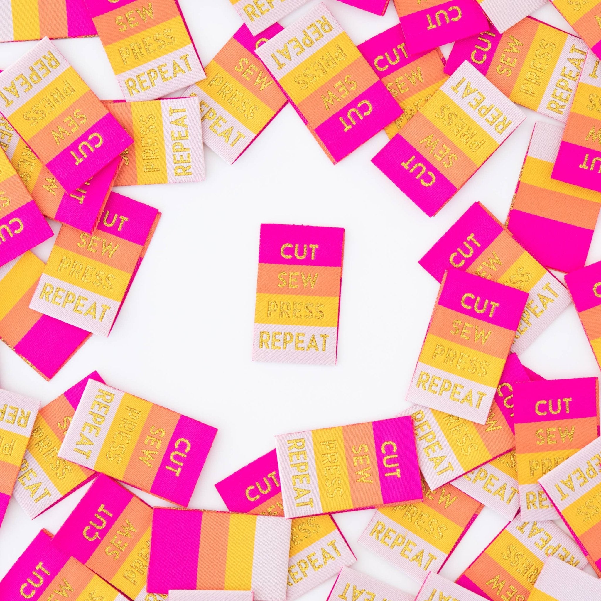 Cut Sew Press Repeat -  Sewing Woven Clothing Label Tags - Boho Fabrics - Sew - in Labels