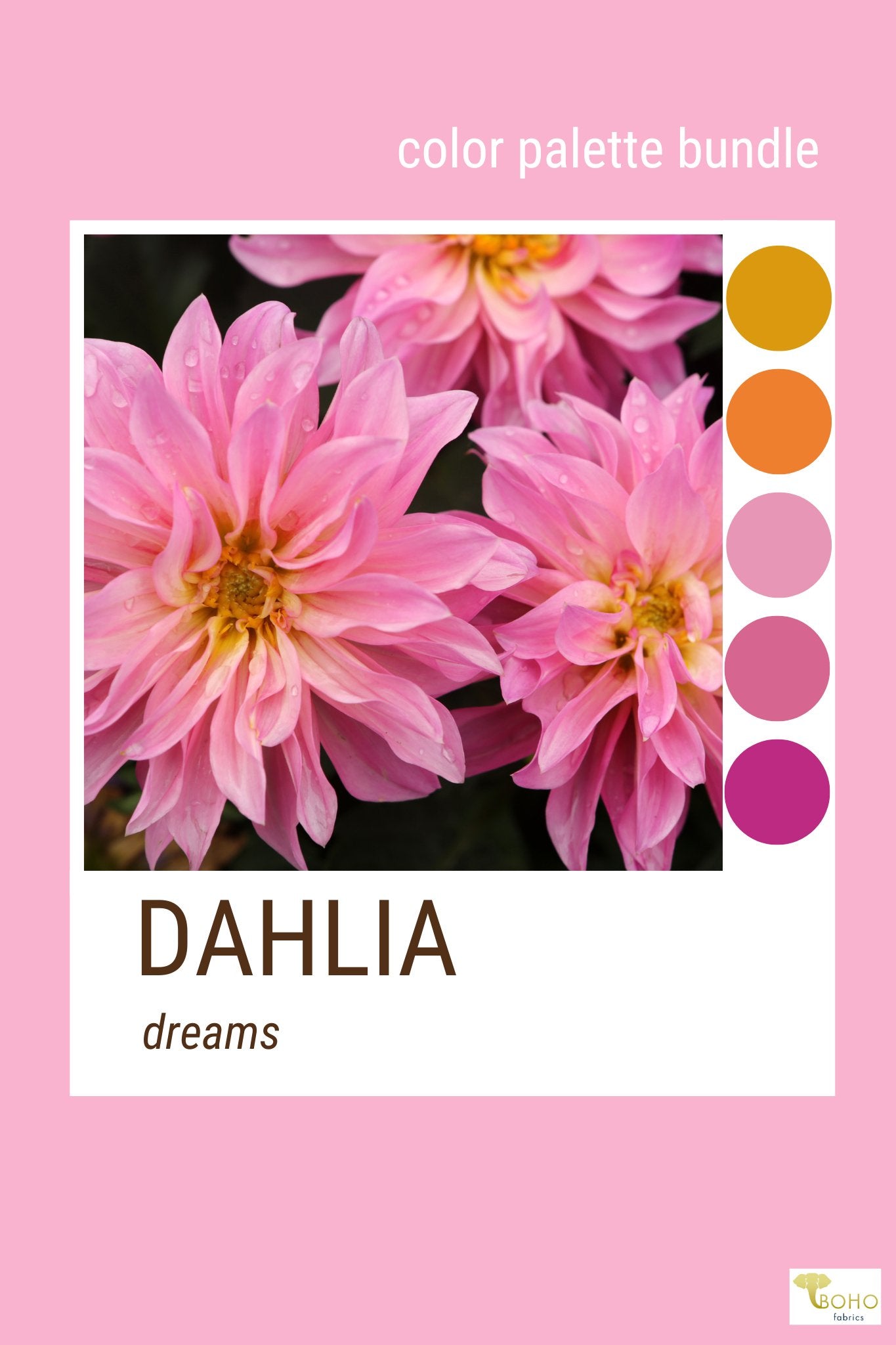 Dahlia Dreams, Mystery Color Palette Box. - Boho Fabrics - Fabric Bundles