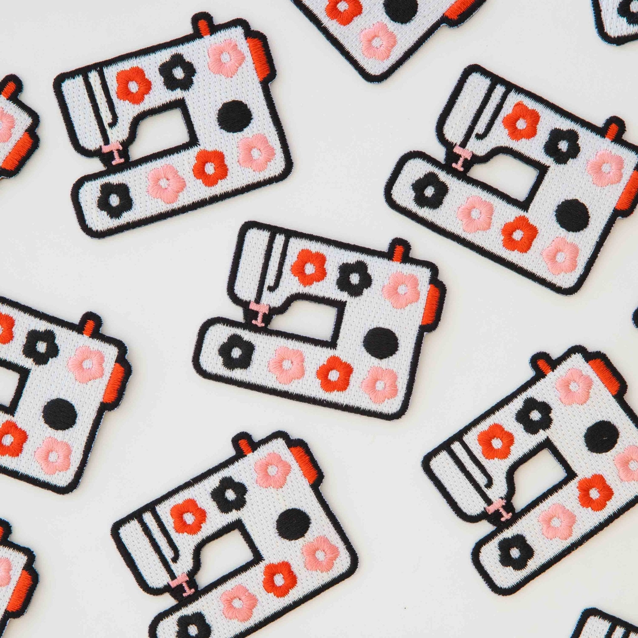 Daisy Sewing Machine Iron - On Patch - Boho Fabrics - Patches
