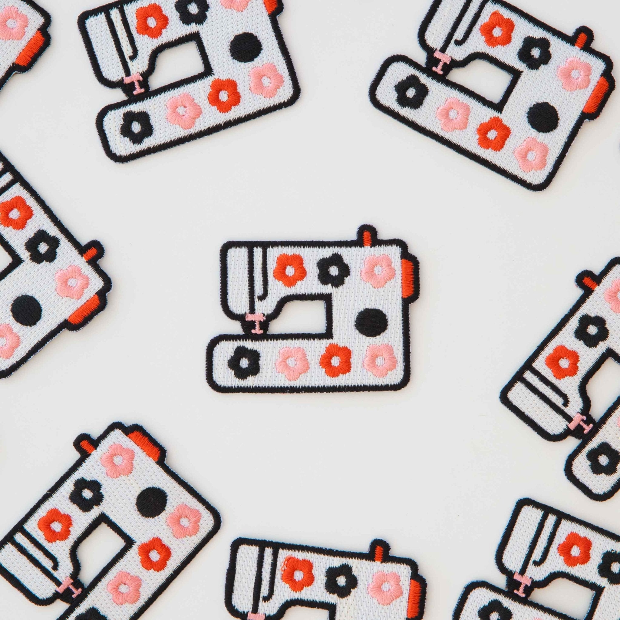 Daisy Sewing Machine Iron - On Patch - Boho Fabrics - Patches