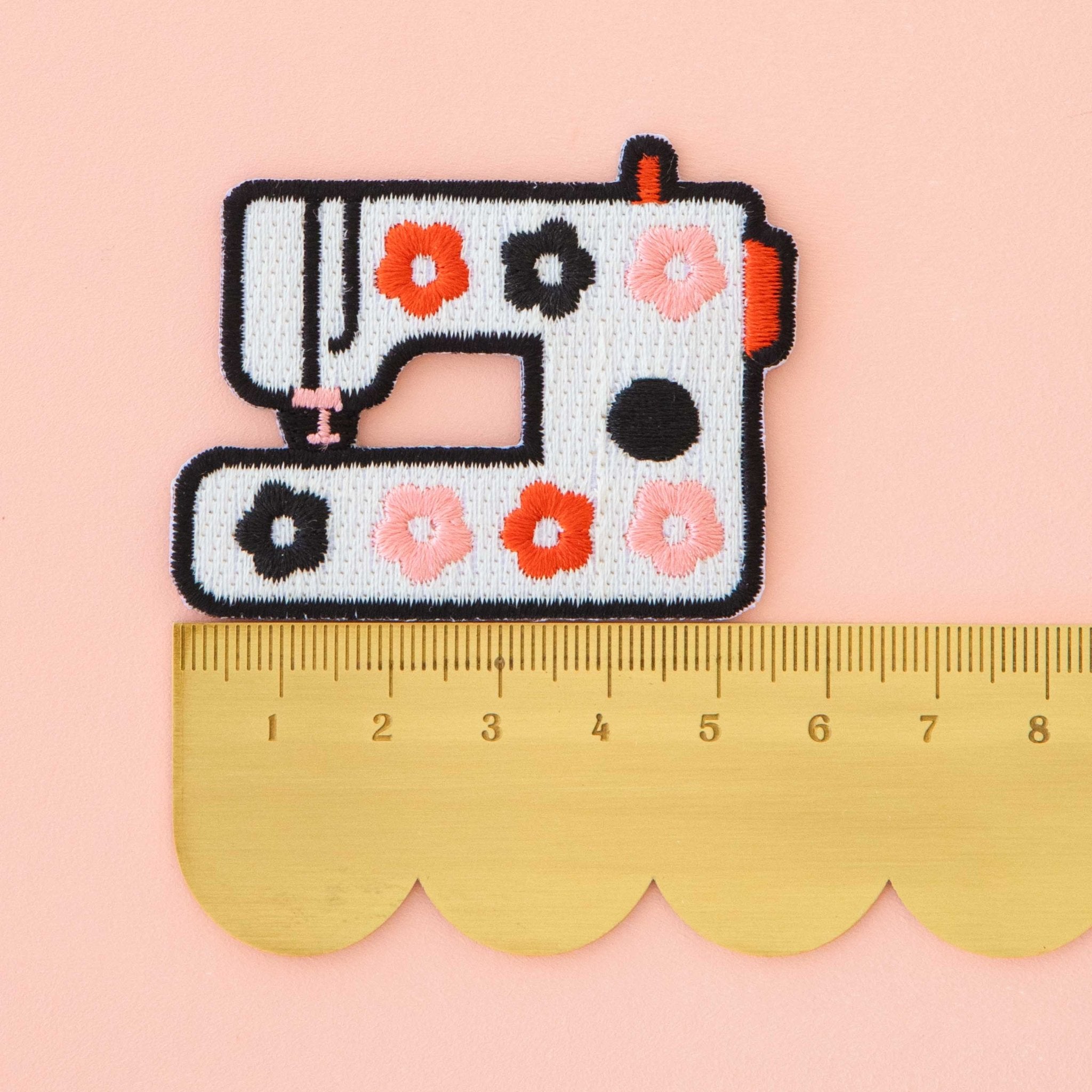 Daisy Sewing Machine Iron - On Patch - Boho Fabrics - Patches