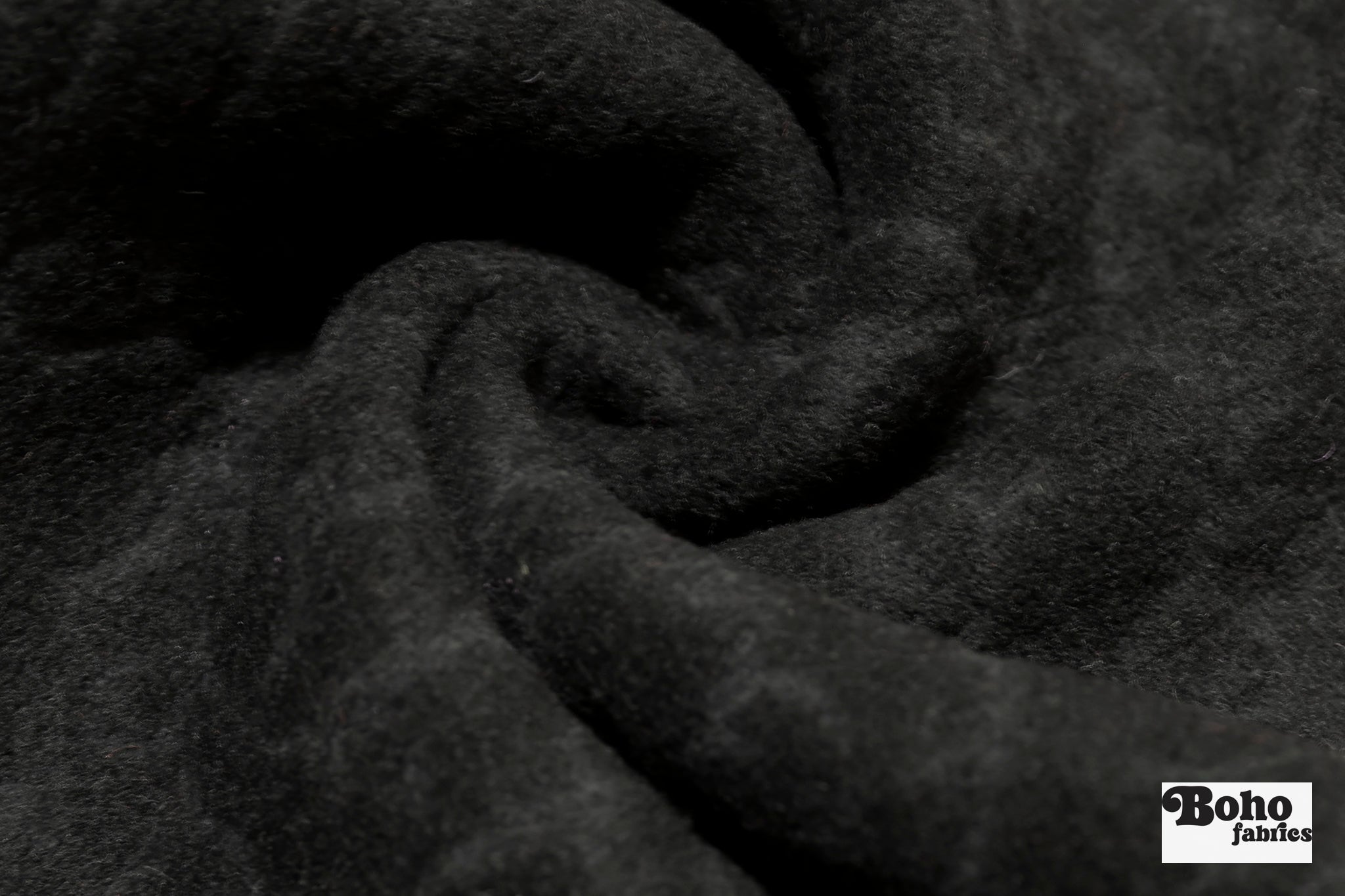 Damask Black, Embossed-Style Knit Fabric - Boho Fabrics - Wool Knit