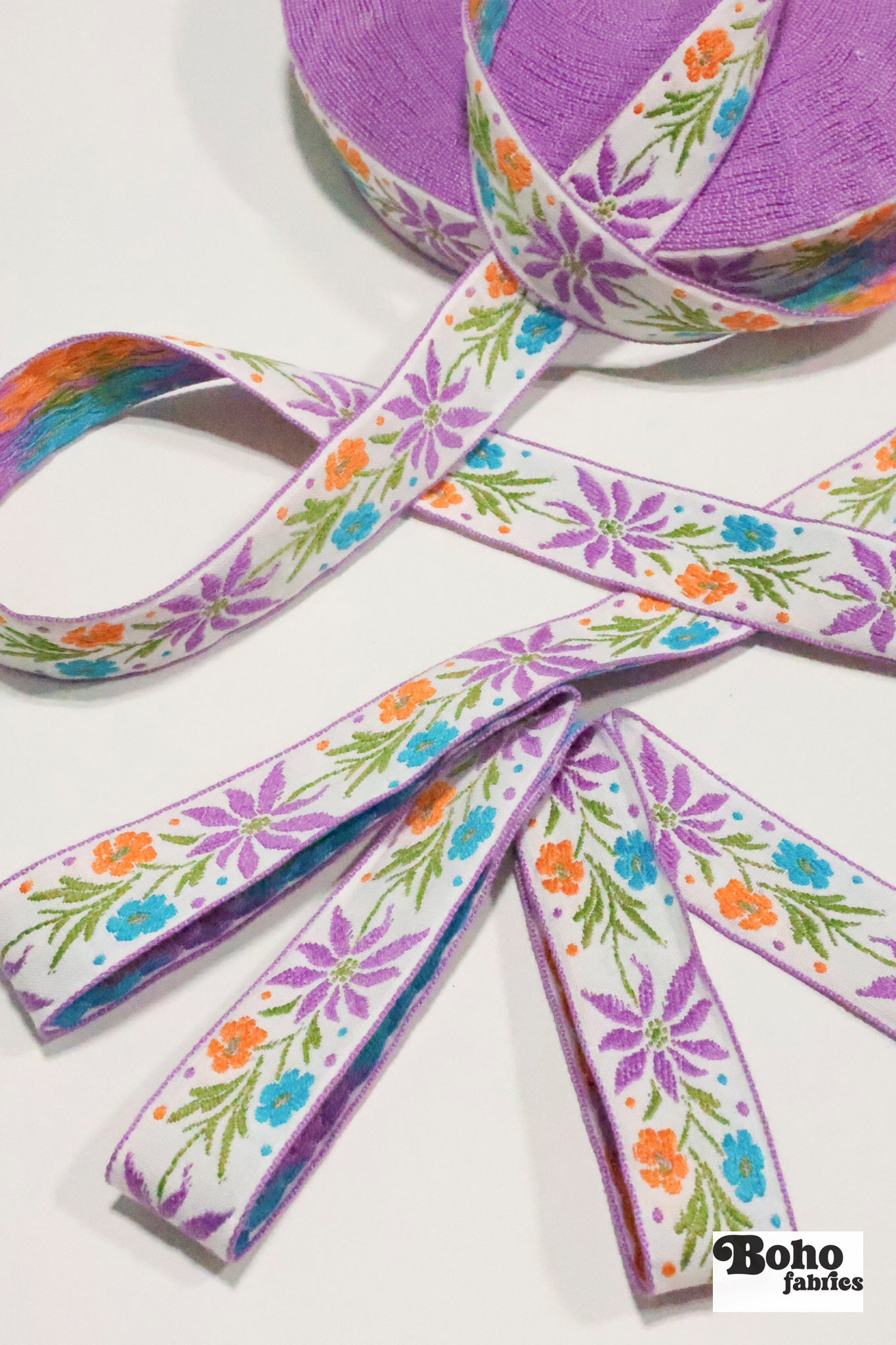 Dancing Meadow in Harvest. Vintage Jacquard Woven Trim, 1.375" TRIM - 087 - Boho Fabrics - Trims