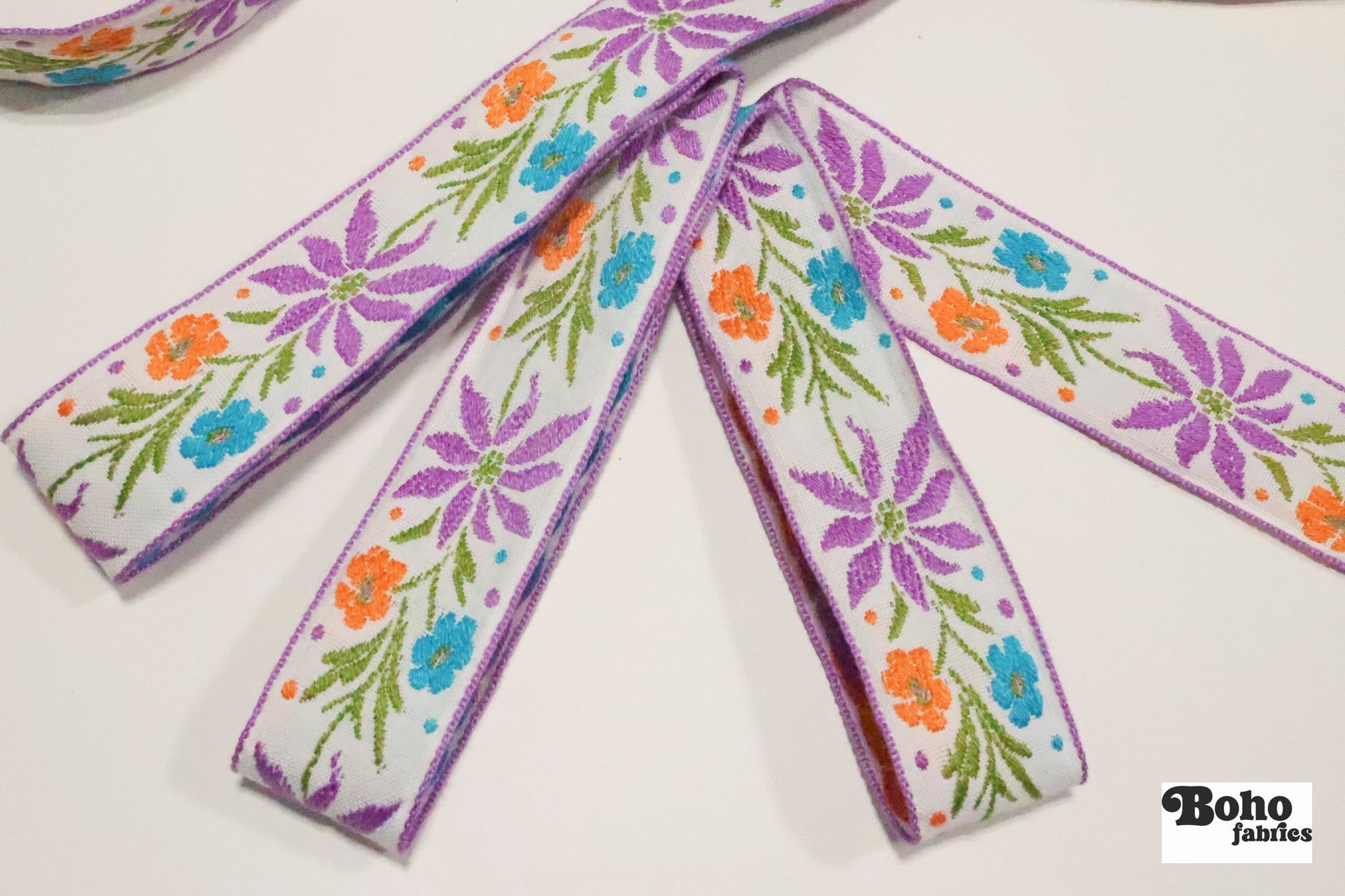 Dancing Meadow in Harvest. Vintage Jacquard Woven Trim, 1.375" TRIM - 087 - Boho Fabrics - Trims