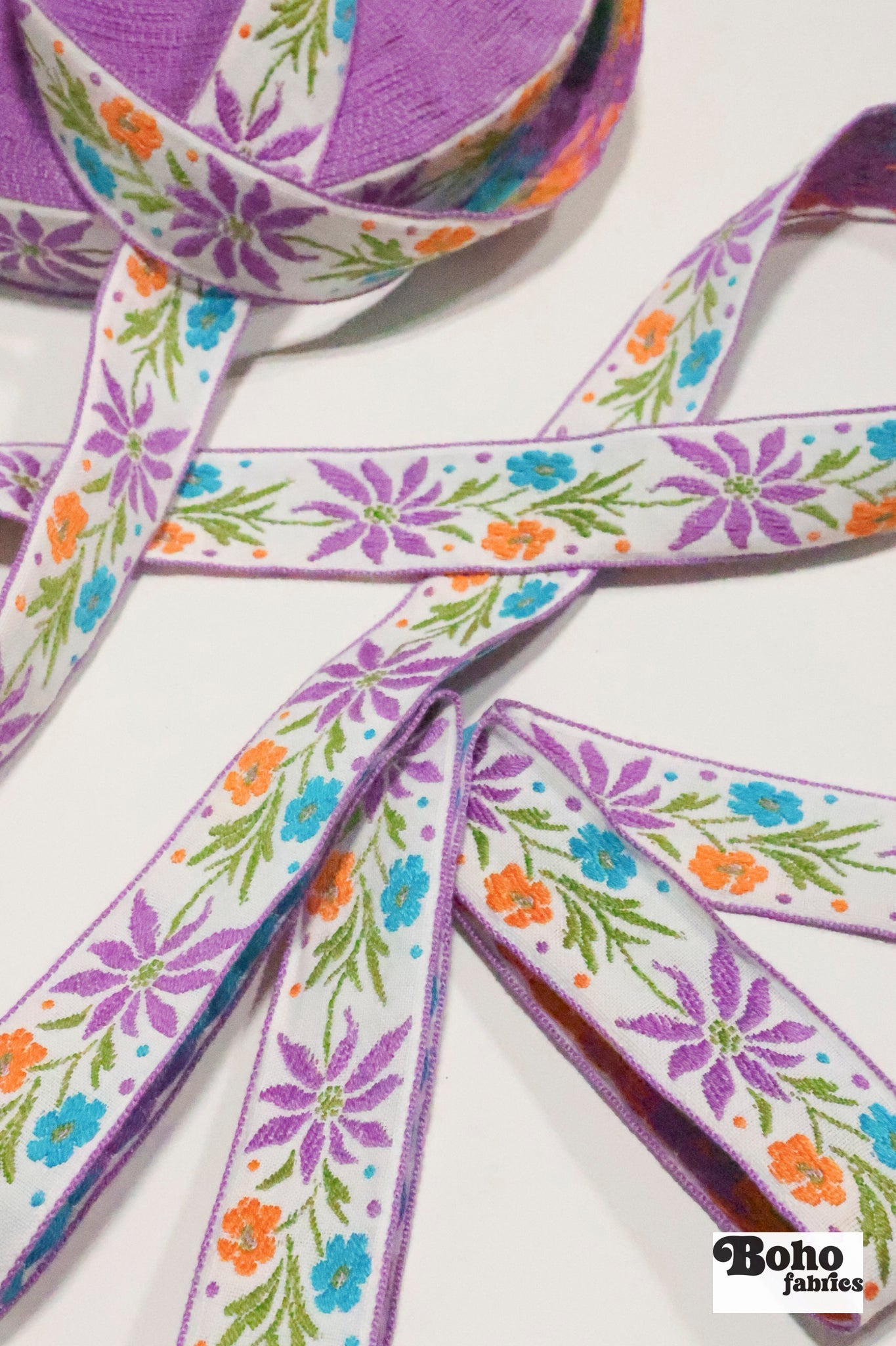 Dancing Meadow in Harvest. Vintage Jacquard Woven Trim, 1.375" TRIM - 087 - Boho Fabrics - Trims