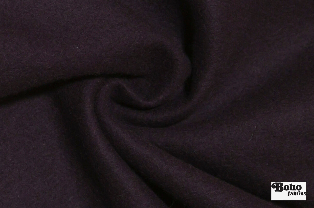 Dark Amethyst Purple Wool Coating Woven Fabric - Boho Fabrics - Wool Coating, Woven