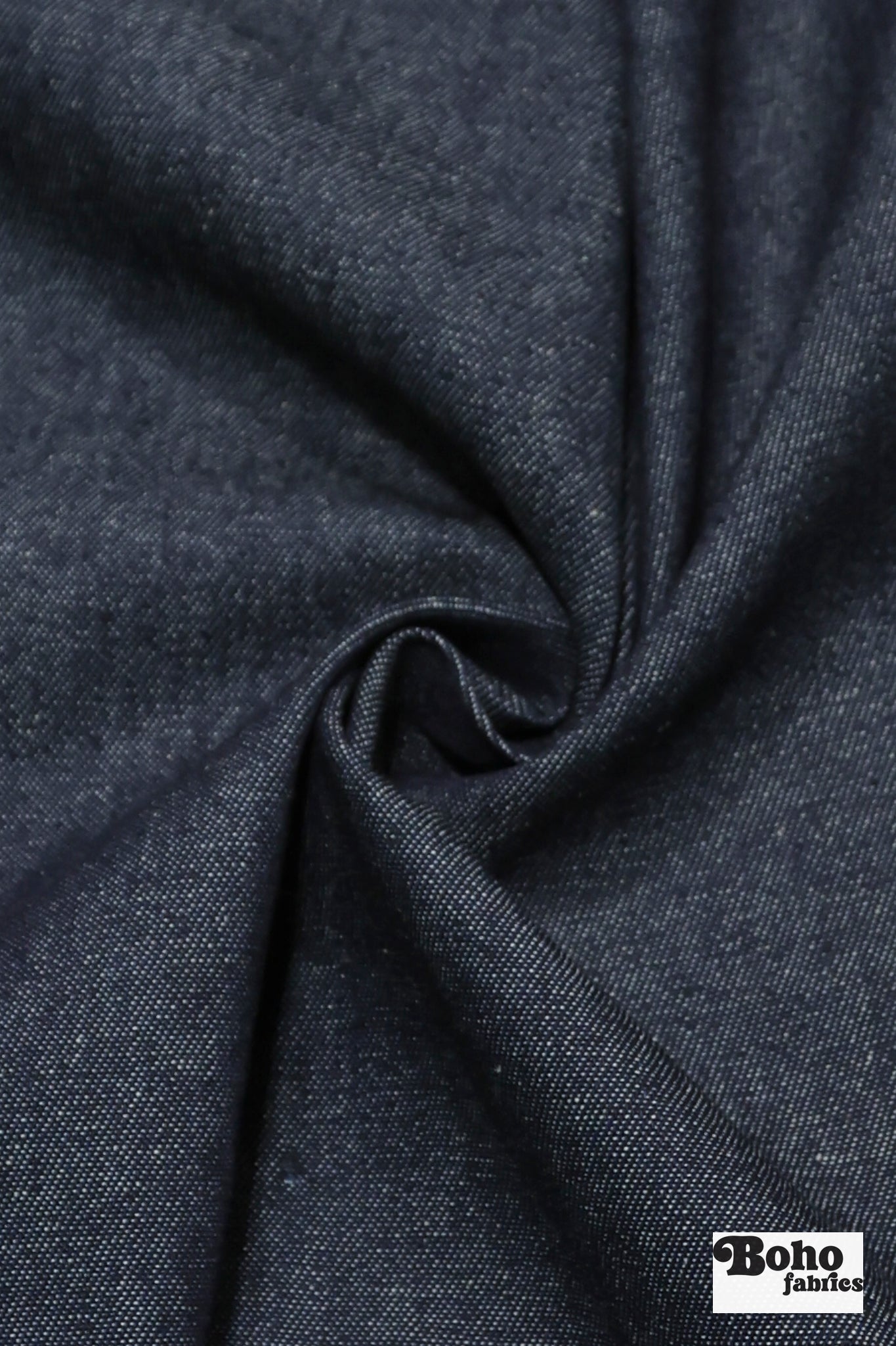 Dark Blue Cotton Denim Woven Fabric - Boho Fabrics - Twill, Woven