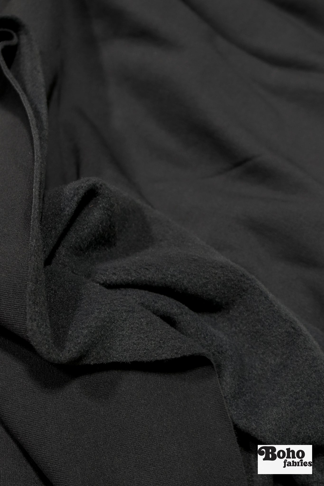 Dark Charcoal Gray, Power Stretch Pro Fleece - Backed Performance Fabric - Boho Fabrics - Performance Fabrics