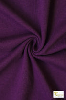 Dark Eggplant Purple, Solid Cotton Spandex Knit Fabric, 8 oz. - Boho Fabrics