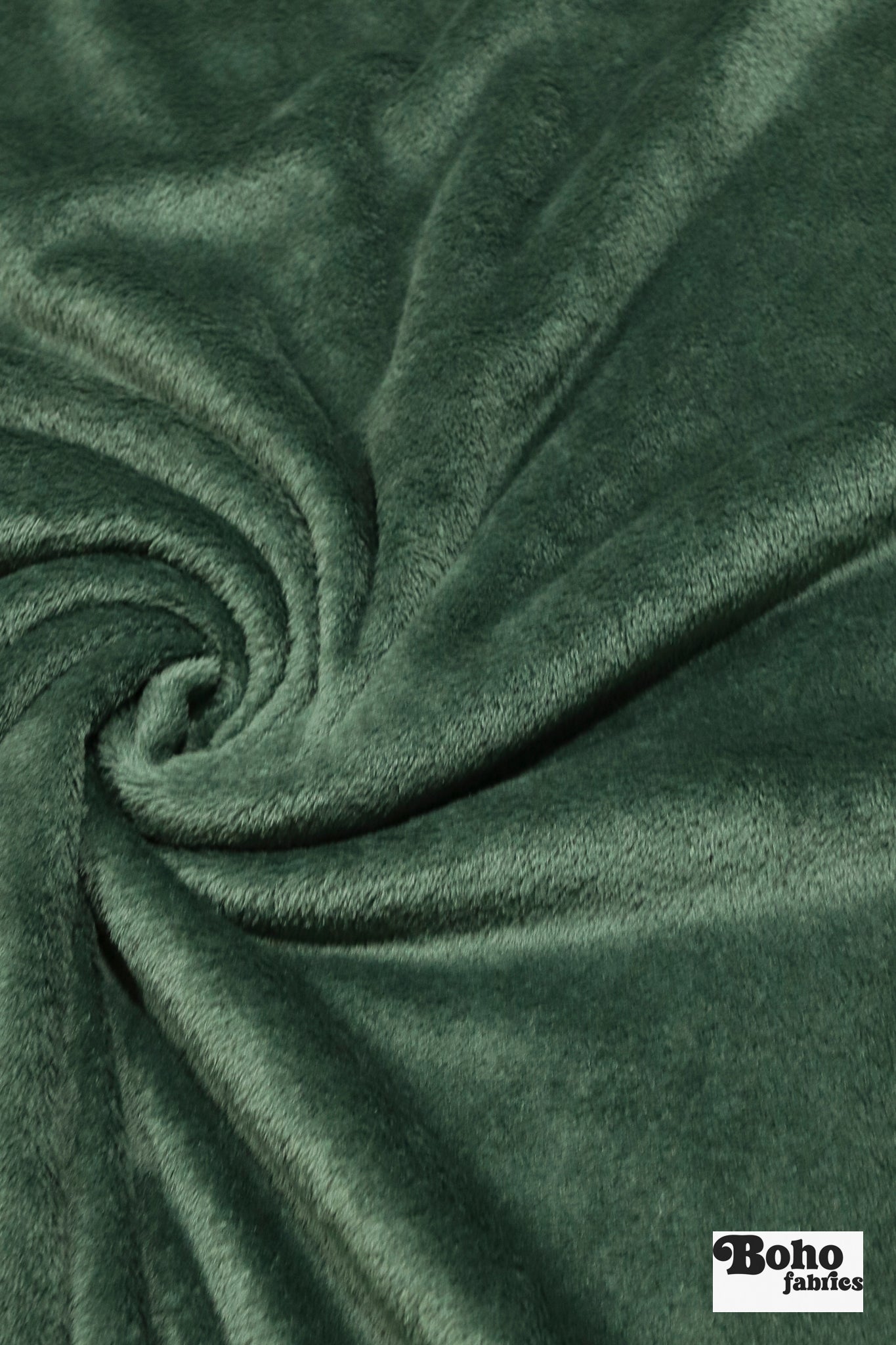 Dark Green, Classic Double - Velour High Loft Fleece Fabric by Polartec *2nds* - Boho Fabrics - Performance Fabrics