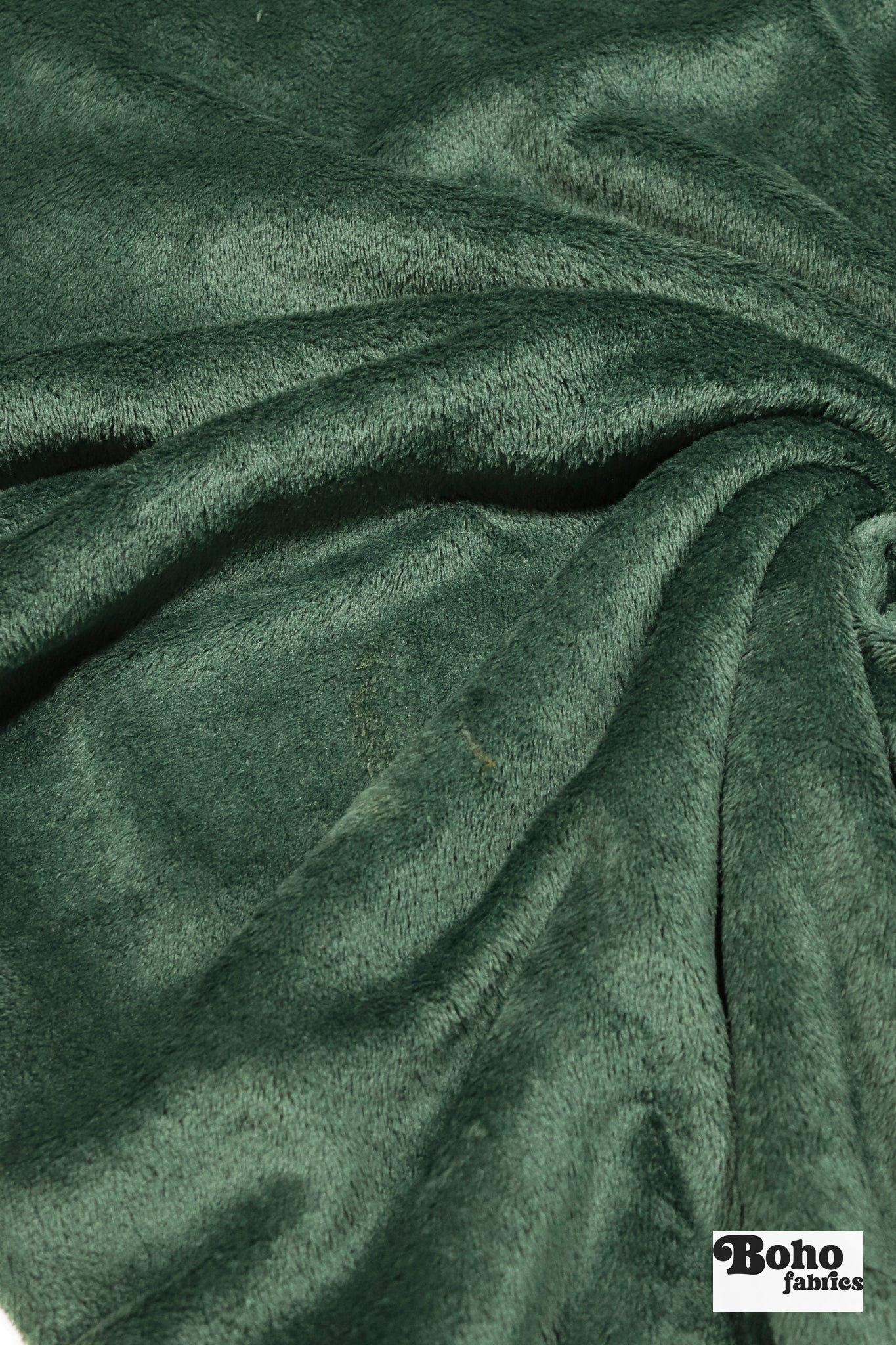Dark Green, Classic Double - Velour High Loft Fleece Fabric by Polartec *2nds* - Boho Fabrics - Performance Fabrics