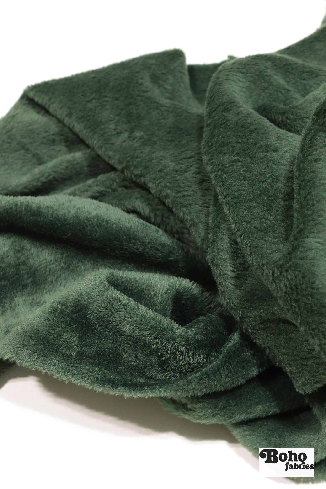 Dark Green, Classic Double - Velour High Loft Fleece Fabric by Polartec *2nds* - Boho Fabrics - Performance Fabrics