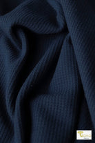 Dark Navy Blue, Thermal Knit - Boho Fabrics
