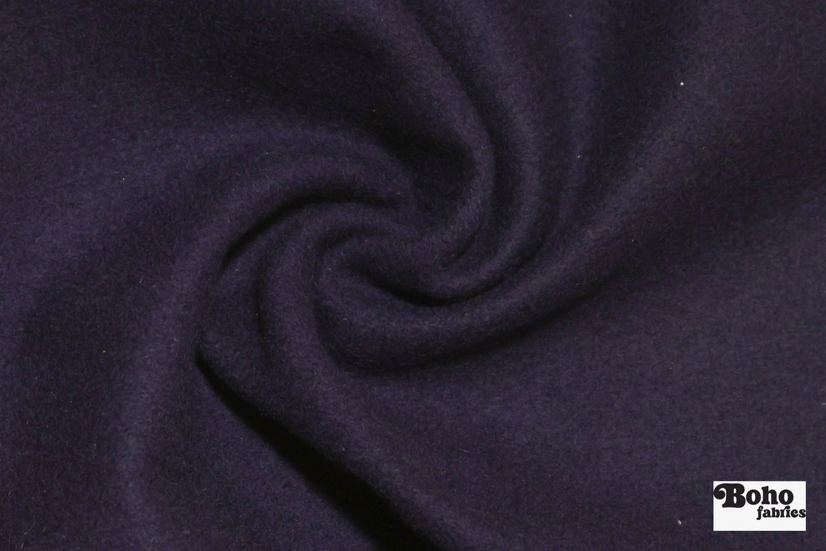 Dark Pansy Purple Wool Coating Woven Fabric - Boho Fabrics - Wool Coating, Woven